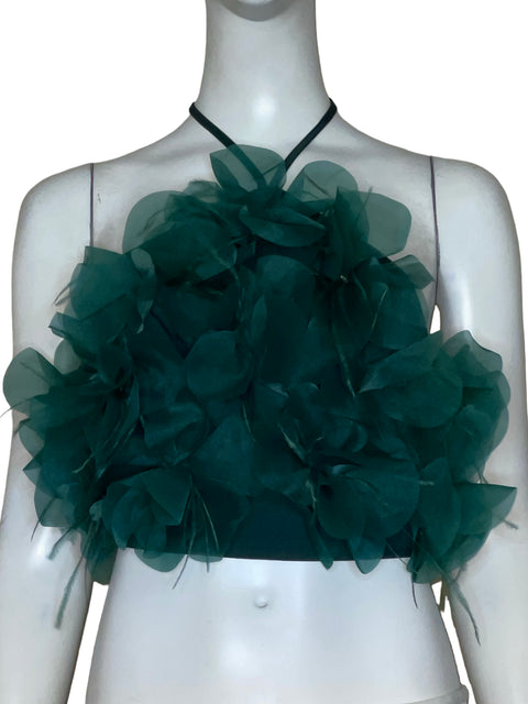 Top Nasty Gal Floral Verde - Talla 8