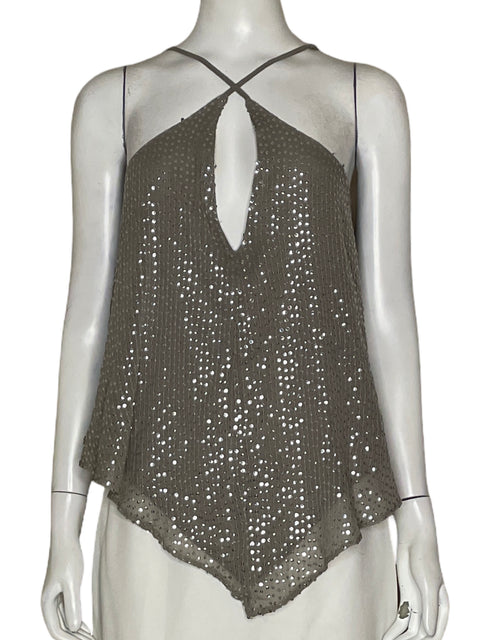 Blusa Zara Halter Gris - Talla M