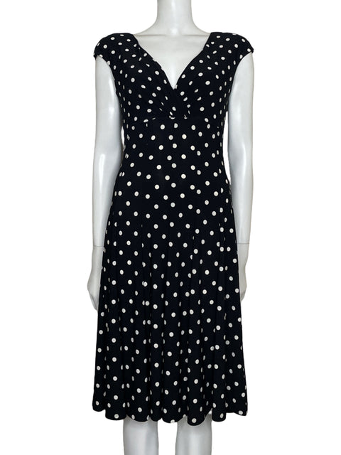 Vestido Ralph Lauren Polka dot Midi Negro - Talla 4