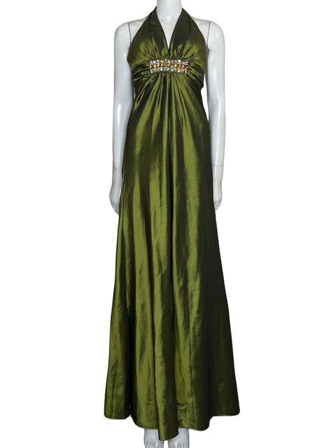 Vestido Vicio Maxi Satinado Verde - Talla 8