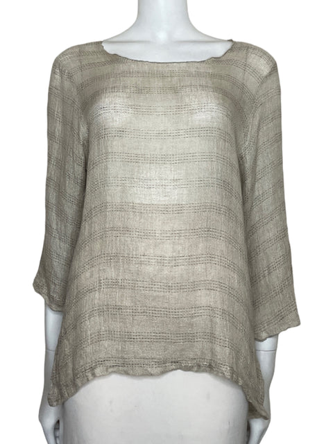 Blusa Marila Tejido Media manga Beige - Talla M