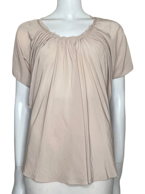 Blusa Ramy Brook Drapeada Beige - Talla XS
