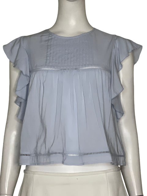 Blusa H&m Plisado Azul - Talla S