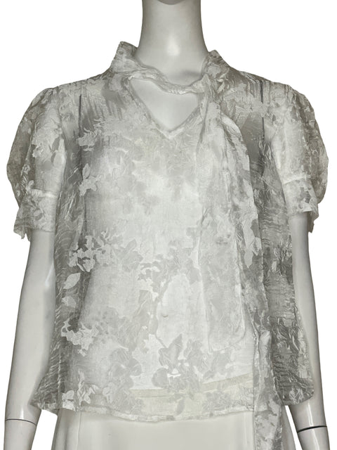 Blusa Blashe Encaje Transparente Blanco - Talla S