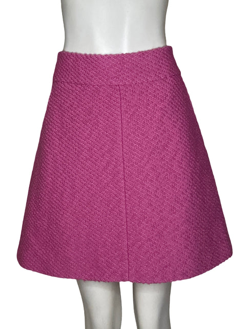 Falda Red Valentino Tejido Bouclé De Lana Midi Rosado - Talla 44
