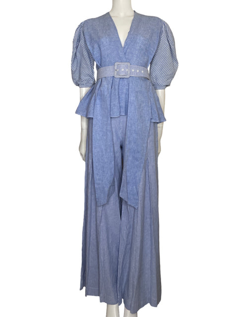 Set Argemiro Sierra Rayas Blusa+pant Azul - Talla 8