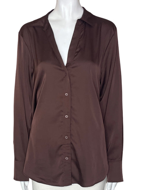Blusa Tesoro Tps Botones Manga larga Marrón - Talla M
