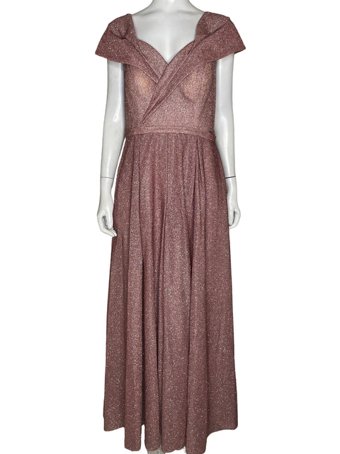 Vestido De Fiesta Dylan & Davids Maxi Brillo Rosado - Talla 12