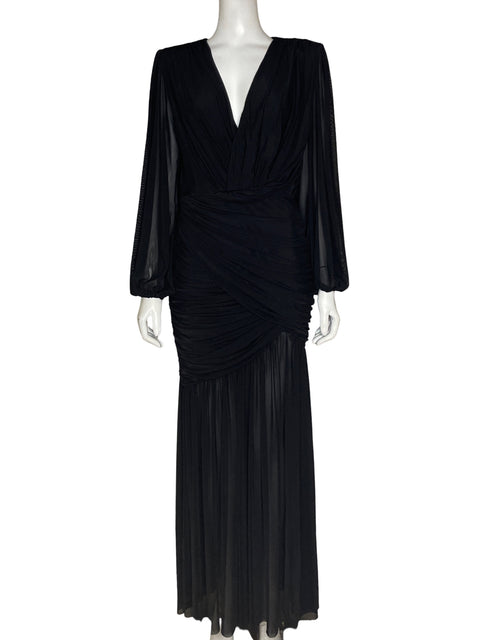 Vestido Cameo Maxi Cuello v Negro - Talla M