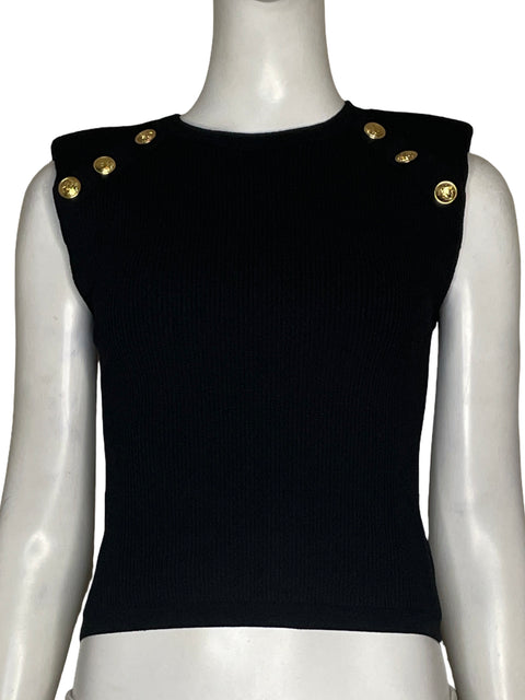 Top Express Acanalado Negro - Talla S