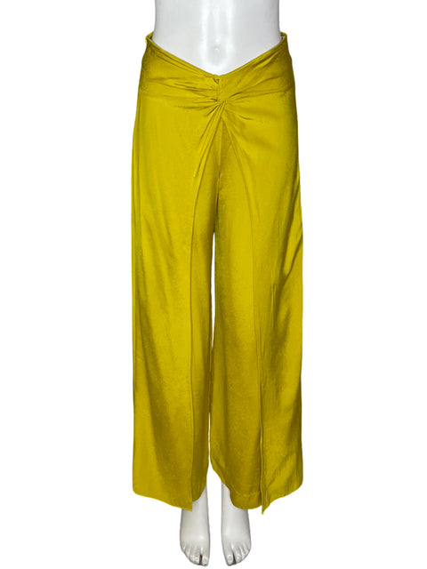 Pantalón Silvia Tcherassi Liso Palazo Nudo Amarillo - Talla M