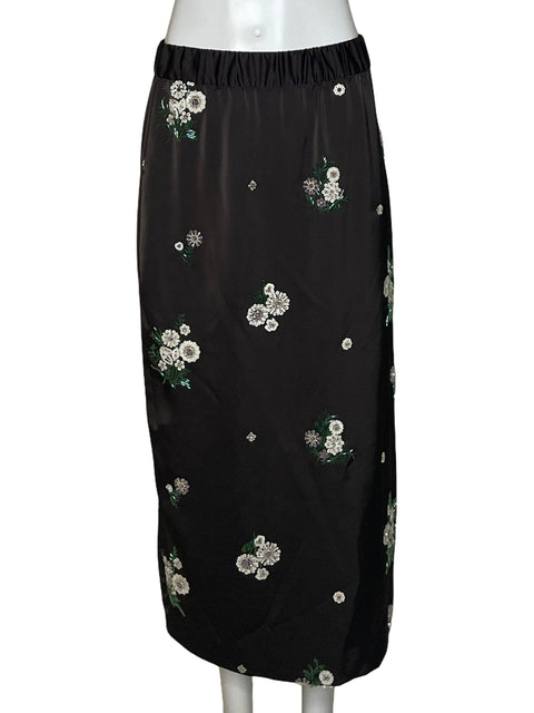 Falda Zara Lentejuelas Midi Marrón - Talla S