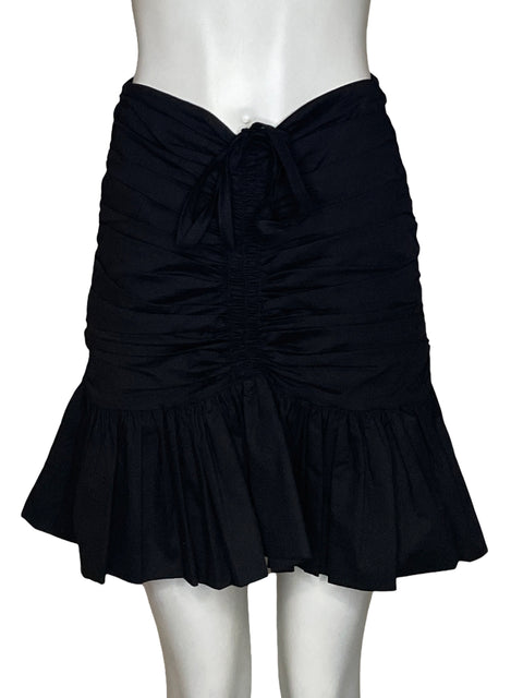 Falda Sixxta Diseño Fruncido Y Dobladillo Acampanado Negro - Talla 6