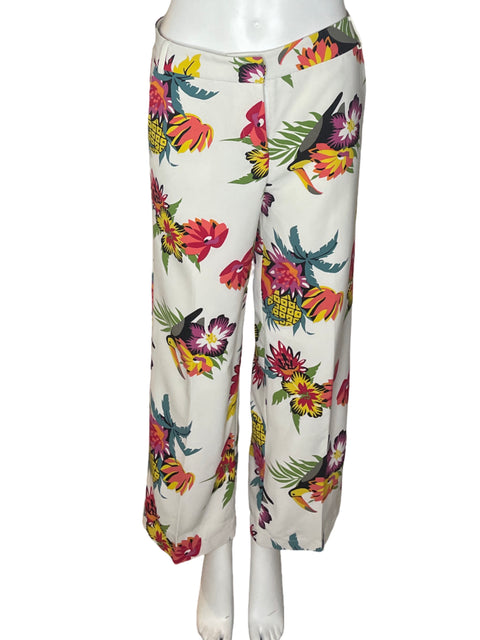 Pantalón Estampa Floral Wide-leg Blanco - Talla S