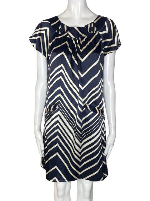 Vestido Emmez Cuello redondo Rayas Azul - Talla M