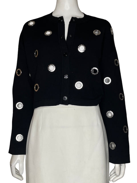 Chaqueta Sandro Punto Con Ojales Negro - Talla S