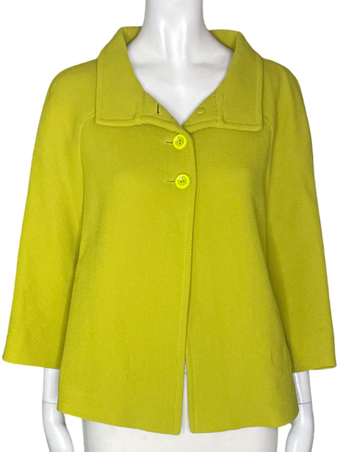 Chaqueta Armani Liso Cuello Botones Verde - Talla 6