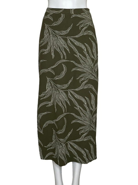 Falda Naf Naf Midi Abertura lateral Verde - Talla 4