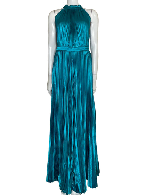 Mono Kaval Plisado Metalizado Azul - Talla M