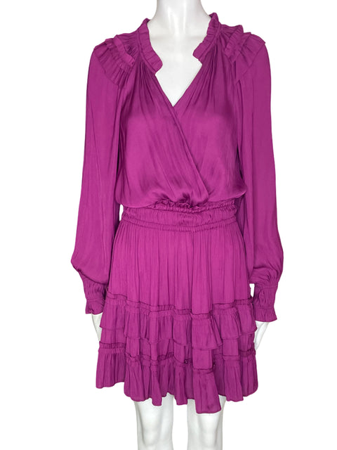 Vestido Current Air Plisado Abullonado Morado - Talla XS