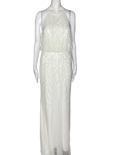 Vestido De Fiesta Rosa Clara Maxi Prederia Blanco - Talla S