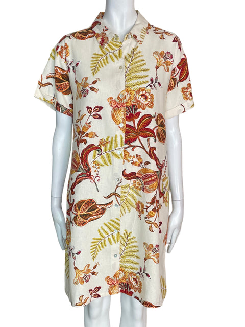 Vestido Rachel Zoe Estampado Manga corta Beige - Talla L