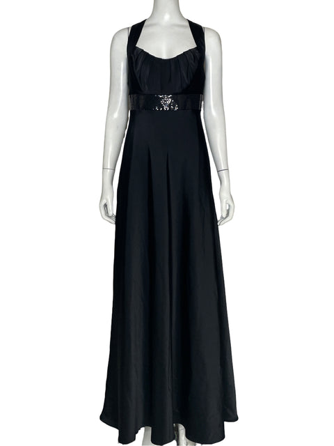 Vestido De Fiesta Calvin Klein Cintura Lentejuelas Negro - Talla S