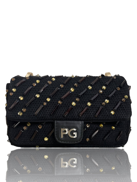 Cartera Purificación García Pedreria Cadena Negro - Talla U