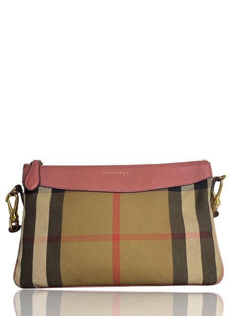 Cartera Burberry House Check Derby Peyton Crossbody Estampado Rosado - Talla U