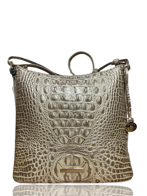 Cartera Brahmin Melbourne Katie Crossbody Texturizado Beige - Talla U