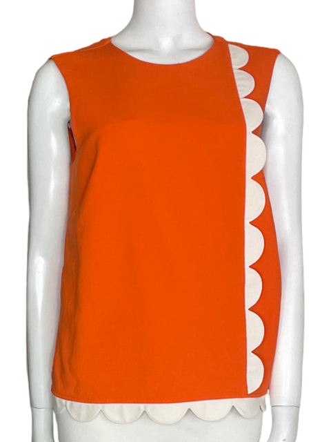 Blusa Victoria Beckham Apliques Cuello redondo Sin mangas Naranja - Talla M