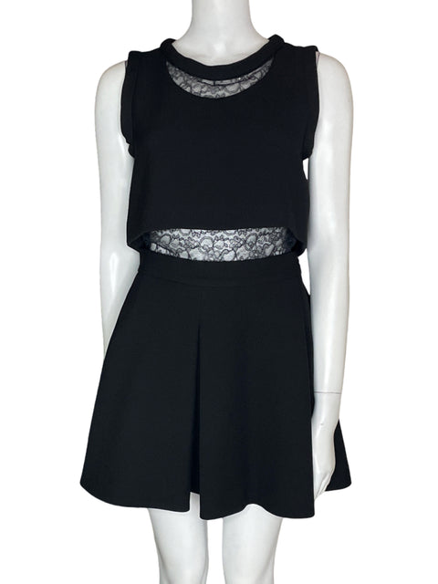 Vestido Maje Transparente Midi Sin mangas Negro - Talla 0
