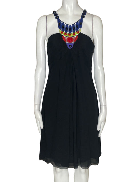 Vestido Catherine Malandrino Midi Negro - Talla 4