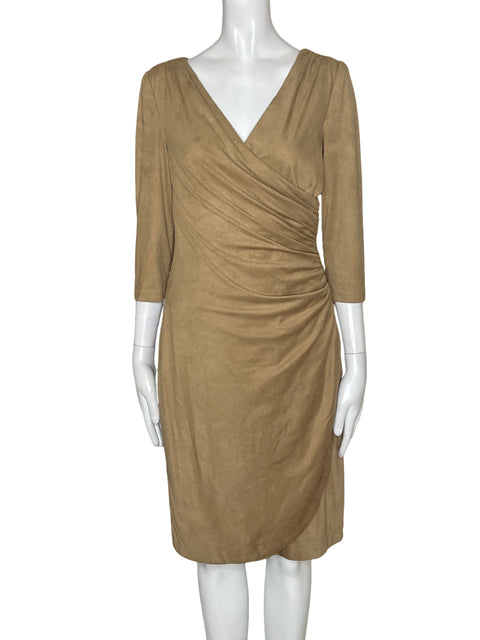 Vestido Kay Unger Midi Cuello v Beige - Talla 4