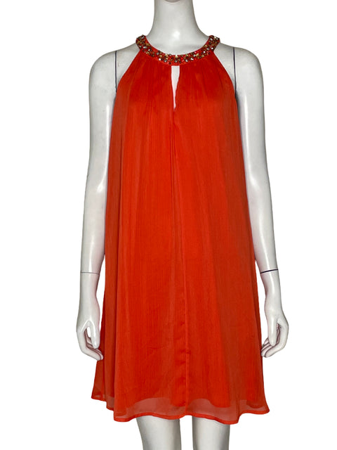 Vestido Vince Camuto Pedrería Midi Naranja - Talla 0