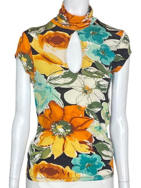 Blusa Cache Estampado Manga corta Sueter Naranja - Talla M