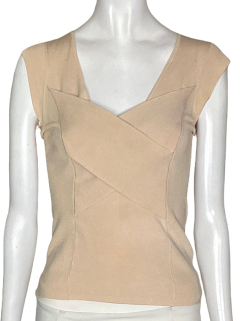 Blusa Armani Exchange Cruzada Manga corta Tshirt Beige - Talla M