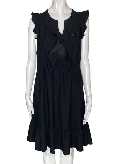 Vestido Kate Spade Ruchas Sin mangas Suelto Negro - Talla 0