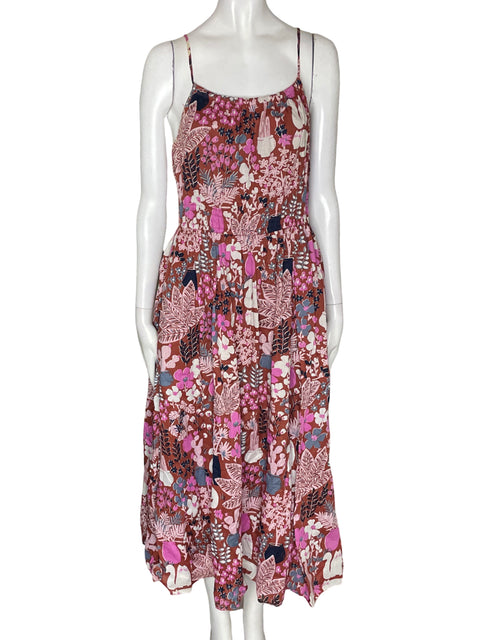 Vestido Kate Spade Floral Estampado Tiras Rosado - Talla 4