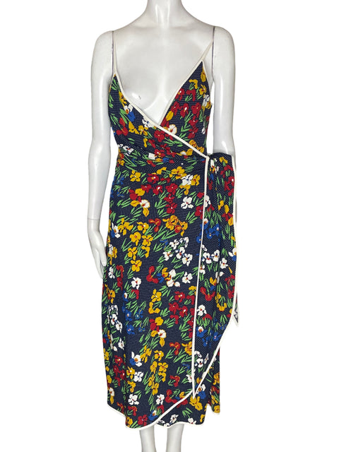 Vestido Tory Burch Estampado Tiras Fajon Amarillo - Talla 2