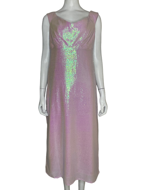 Vestido De Fiesta Lemebse Lentejuelas Rosado - Talla M