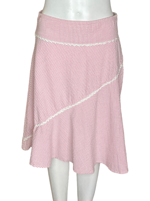 Falda Paradigm Corte a Ruchas Midi Rosado - Talla S