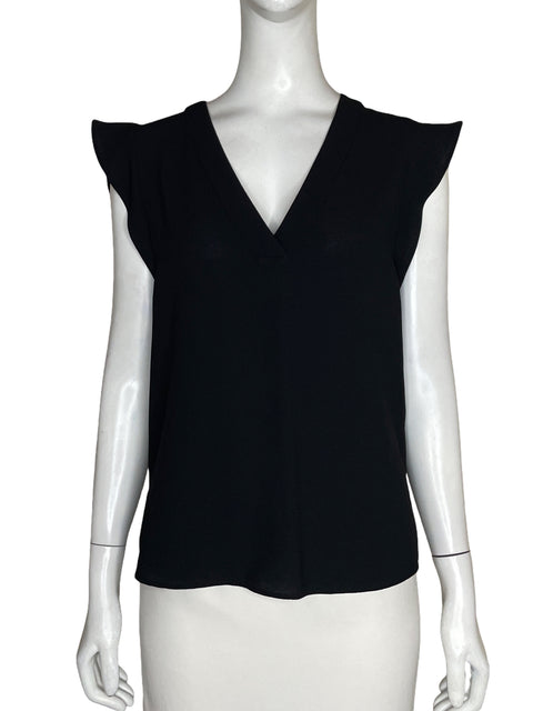 Blusa Zara Mangas mariposa Cuello v Negro - Talla XS