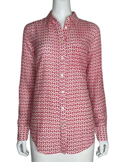 Camisa Ann Taylor de Algodón Estampado Rojo - Talla S