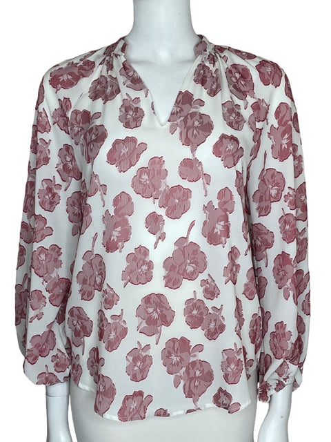 Blusa Ann Taylor Estampado Relieve Rojo - Talla XS