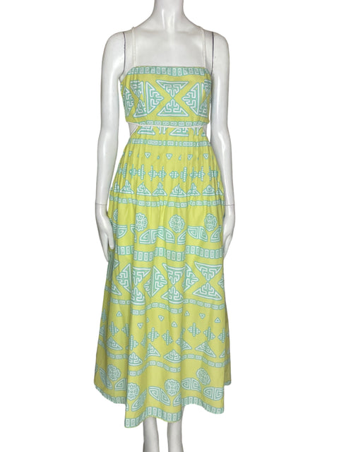 Vestido Silka Estampado Suelto Cut-out Amarillo - Talla S