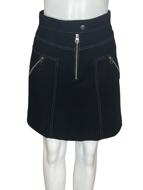 Falda Karen Millen Mini Lisa Zipper Negro - Talla 8