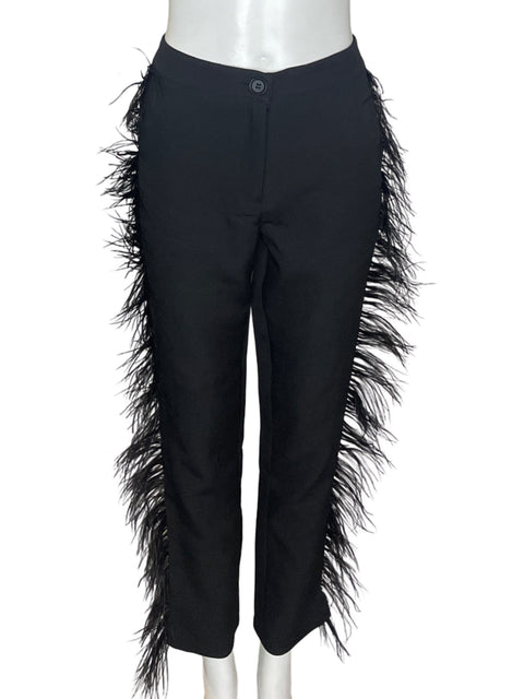Pantalón Why Dress Recto Liso Negro - Talla S