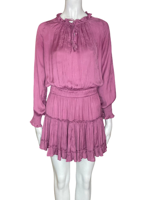 Vestido Skylar+madison Abullonado Mini Ruchas Rosado - Talla S