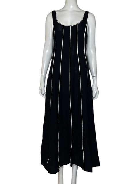 Vestido Massimo Dutti En A de Viscosa Maxi Negro - Talla XS